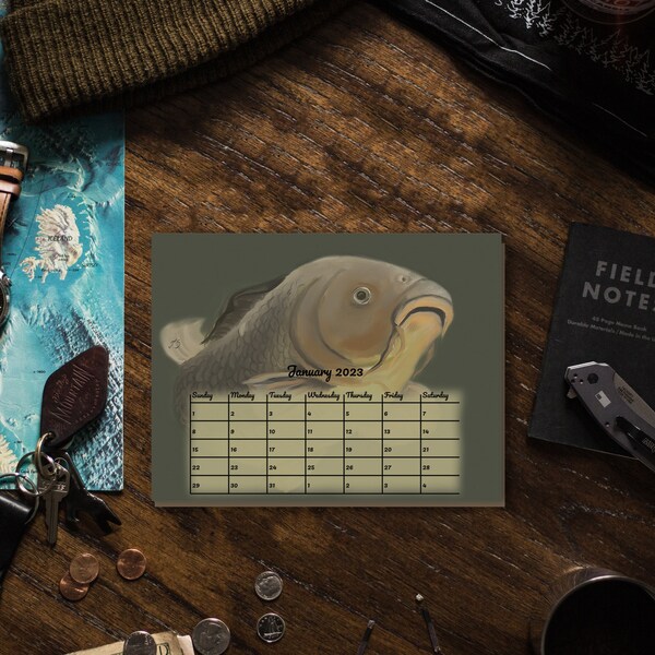 2024 Fish Calendar Etsy