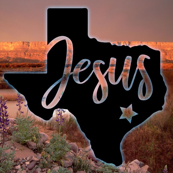 Jesus Over Texas SVG PNG for Cricut, Silhouette +