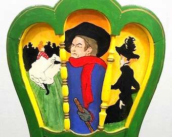 Silla decorativa Toulouse-Lautrec: Silla de cafetería de madera pintada a mano / SOLO PEDIDO PERSONALIZADO