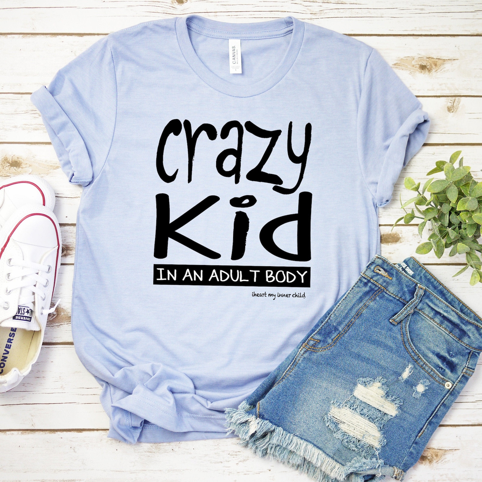 Crazy KID Tshirt, Crazy Adult Shirt, Fun Playful Shirt, Silly Clothing