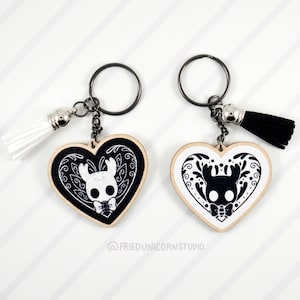 Hollow Knight Knight and Shade 2in Wooden Keychain Charms