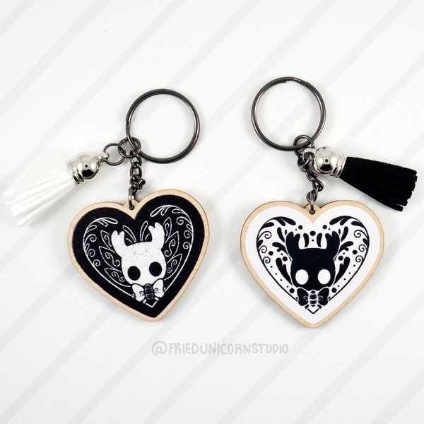 Hollow Knight Knight and Shade 5 cm porte-clés en bois à breloques