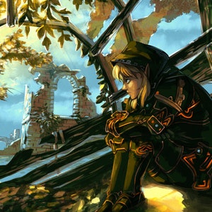 Matte kunstprint Breath of the Wild Link Ruins