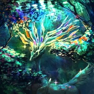 Fairy Deer Forest Spirit Matte Art Print