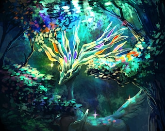 Fairy Deer Forest Spirit Matte Art Print - Etsy