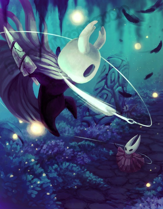 Hollow Knight ホーネットと小さな幽霊 マットアートプリント - Etsy 日本