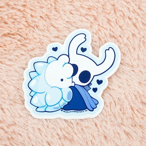 Hollow Knight Sticker Little Ghost / The Knight and Snom 2.5 Inch Matte Vinyl
