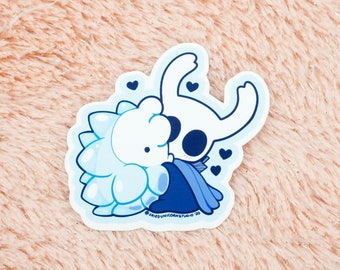 Hollow Knight Sticker Little Ghost / The Knight and Snom 2.5 Inch Matte Vinyl