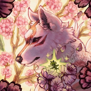 Cherry Blossom Bust Amaterasu Okami Art Print