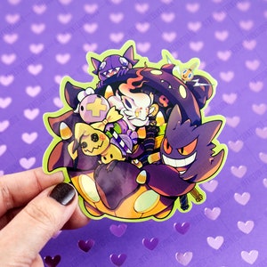 Spooky Ghosts 4inch Holographic Weatherproof Sticker Halloween Themed Candy Pumpkin
