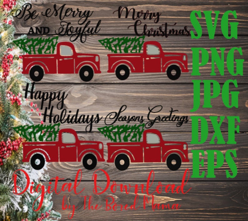 Download Christmas Red Truck bundle Cricut svg bundle Christmas Red ...