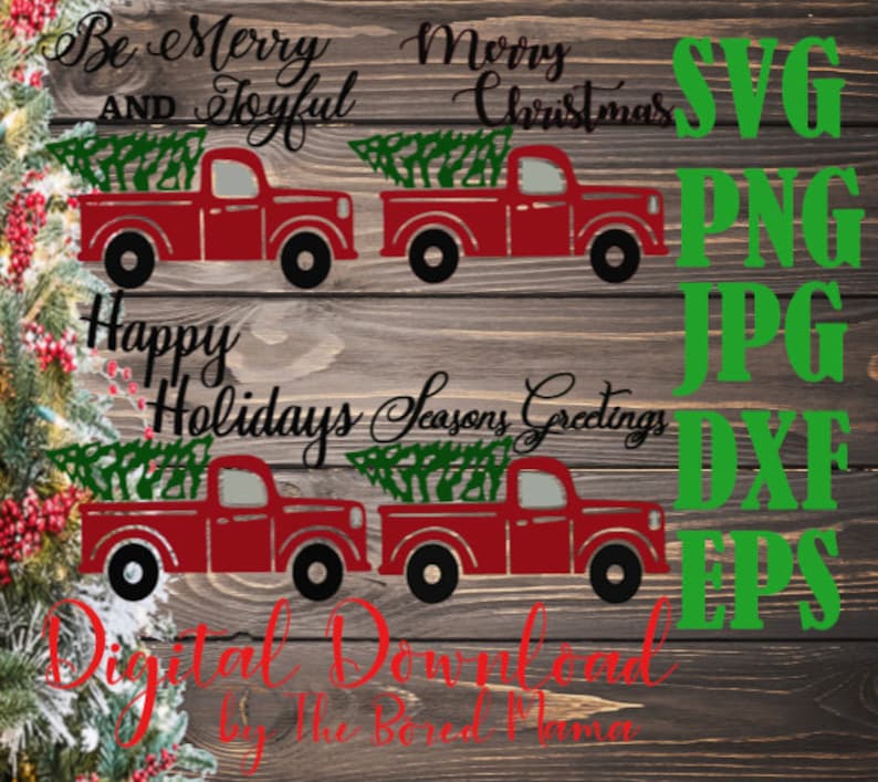 Download Christmas Red Truck bundle Cricut svg bundle Christmas Red ...