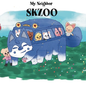 Mi vecino skzoo póster impreso de 11 x 8
