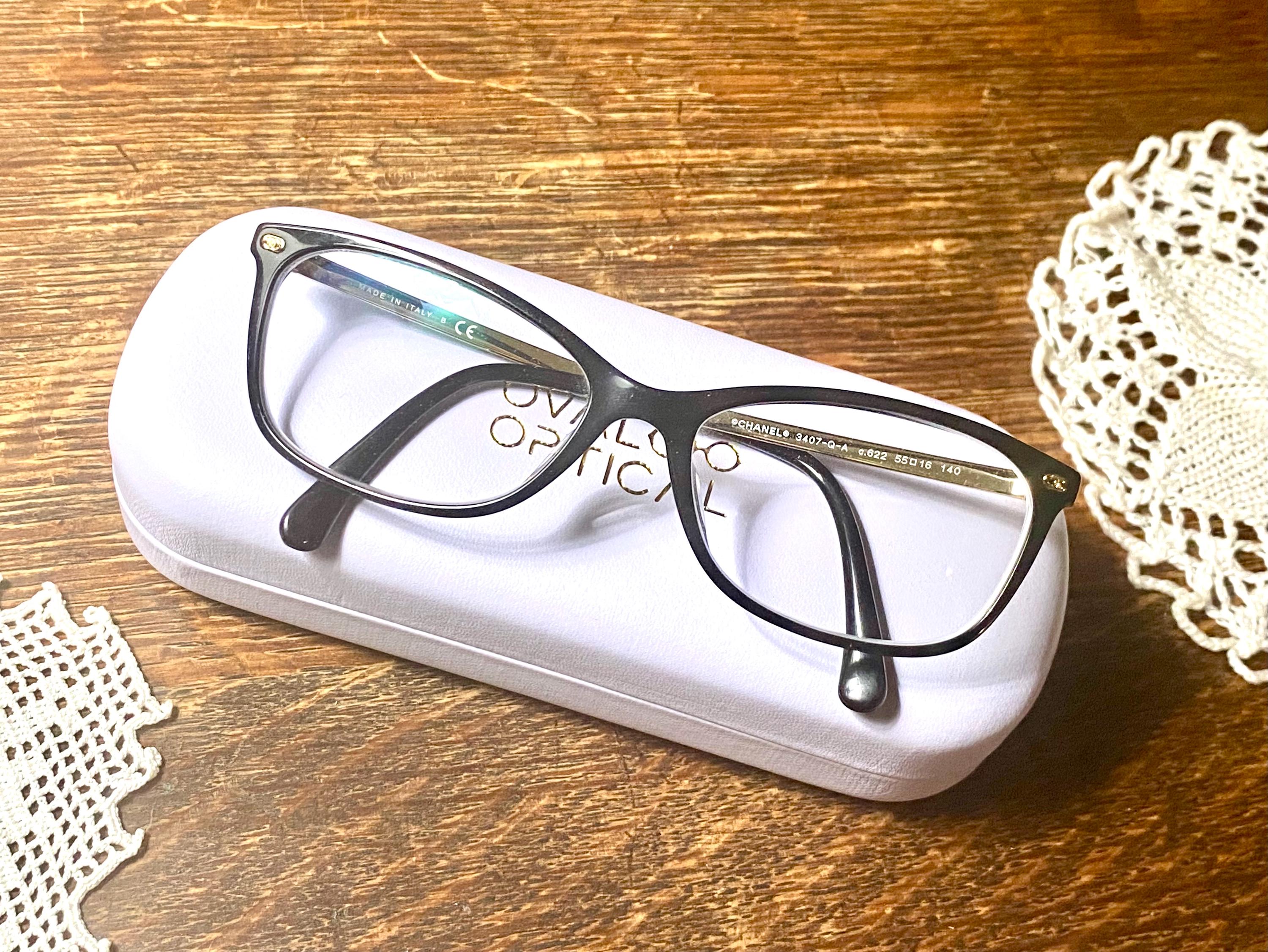 Authentic Vintage Chanel 3122 Black & Beige c.943 Eyeglasses w/ Case BC5080917 CHANEL Beige Eyeglass Frames for sale | eBay main image 4