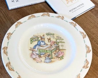 Vintage Royal Doulton Bunnykins Plate Beatrix Potter Book Gift Set