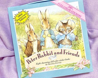 Vintage Beatrix Potter Peter Rabbit Sticker Book Set – 1992 Anniversary Edition