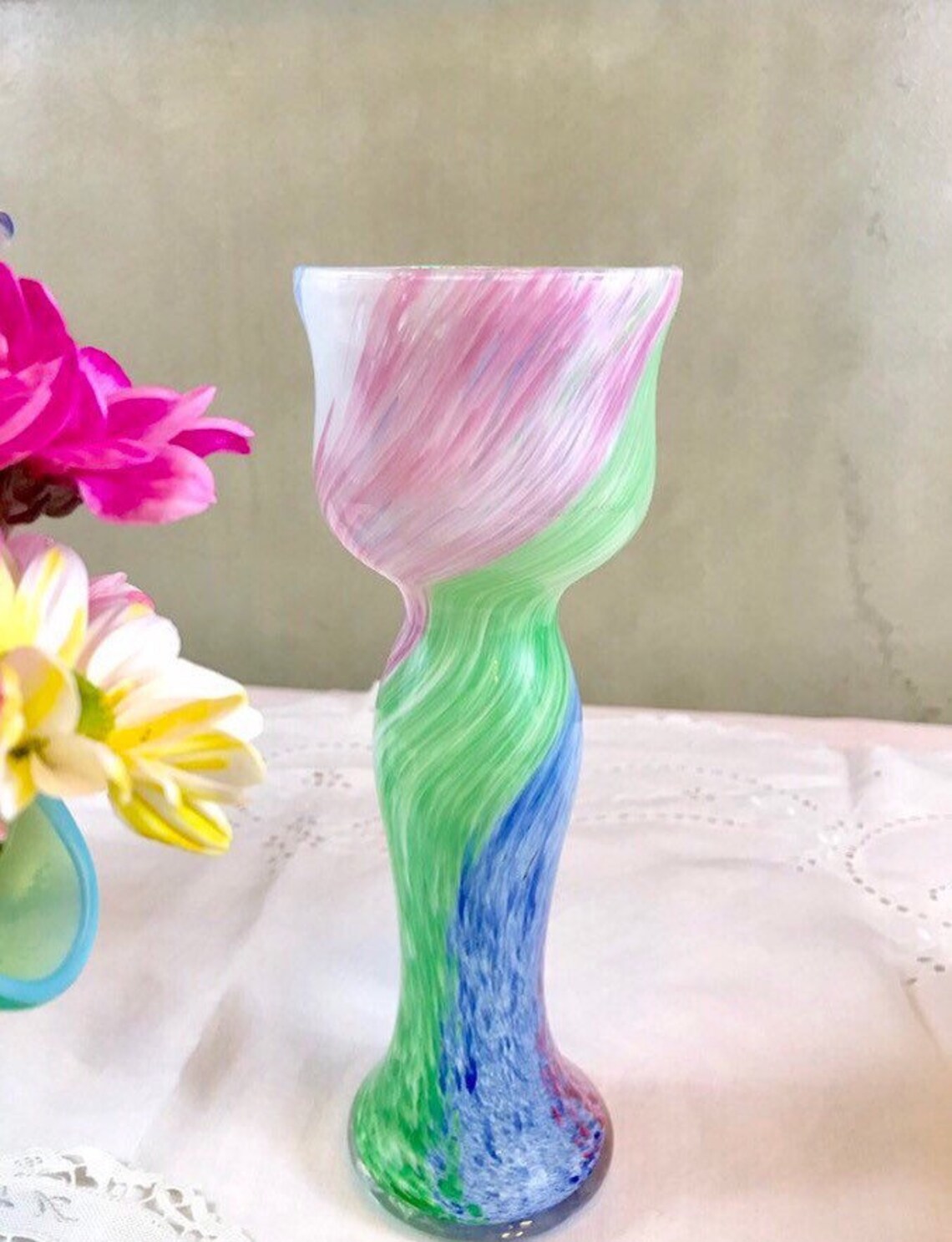 Vintage vase by Holmegaard pastel color vase Danish modern Etsy