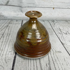 Hand Thrown Art Pottery Bud Vase Signed Jug Bottle Stoneware Ceramic Studio