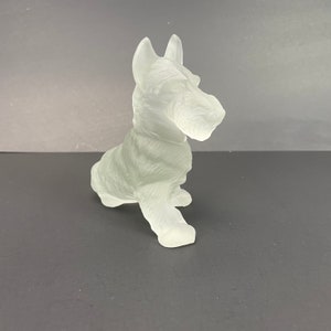 Satin Glass Scottie Scotty Terrier Dog Figurine Paperweight
