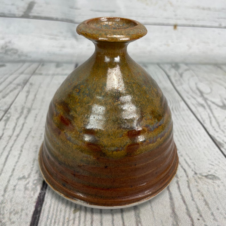 Hand Thrown Art Pottery Bud Vase Signed Jug Bottle Stoneware - Etsy