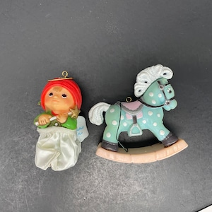 Angel Rocking Horse Christmas Ornaments Holiday Seasonal Decor Vintage