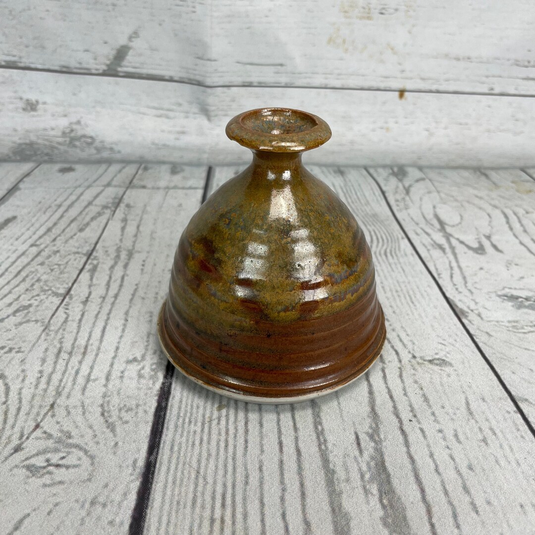 Hand Thrown Art Pottery Bud Vase Signed Jug Bottle Stoneware Ceramic ...