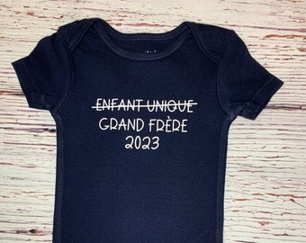 FRENCH - Pregnancy Announcement bodysuit for big brother or big sister