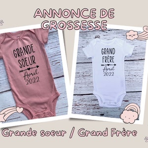 FRENCH - Pregnancy Announcement bodysuit for big brother or big sister