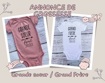 FRENCH - Pregnancy Announcement bodysuit for big brother or big sister