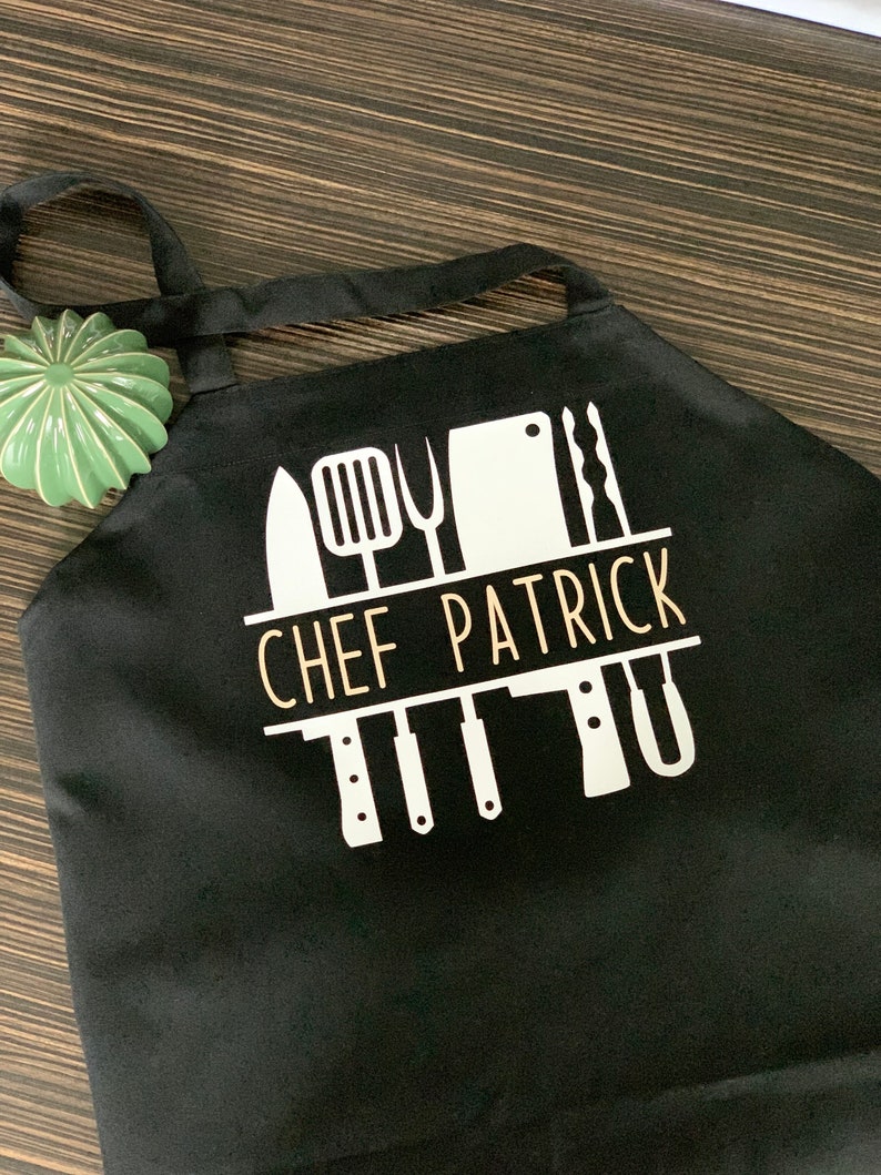 Chef's Custom Apron, Customizable Apron, Birthday gift for men, Hostess Gift, Apron for dad, Host gift, Christmas Gift Gold