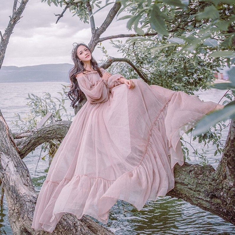 Women Medieval Dress Strapless Vintage Style Renaissance Dress Floor Length Retro Long Dress Gown