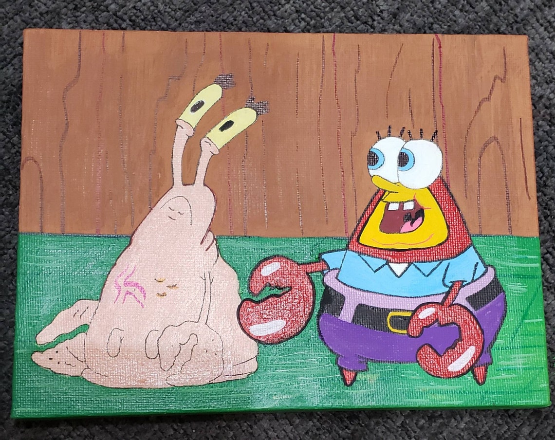 Spongebob Painting and Prints | Etsy
