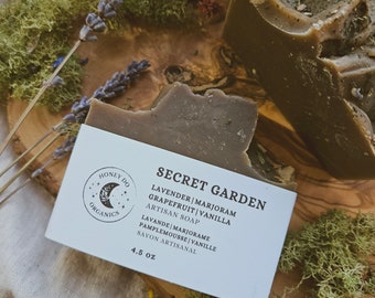 Secret Garden - Grapefruit, Marjoram, Vanilla and Frankincense Organic Handmade Soap Bar