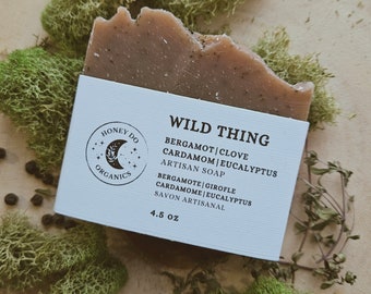 Wild Thing - Eucalyptus, Clove, Cardamom, and Bergamot Organic Handmade Soap Bar