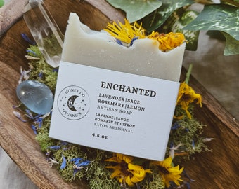 Enchanted - Lavender, Sage, Lemon, and Rosemary Organic Handmade Soap Bar