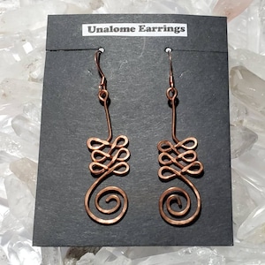 Copper Unalome earrings