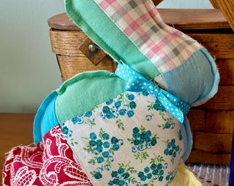 Vintage Quilt Spring Bunny Pillow