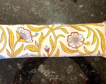 Gold and Blue Floral Flannel Cherry Pit Microwave Heating Pads