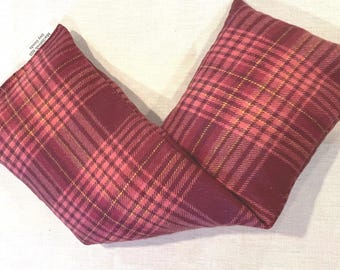 Rose Pink Plaid Flannel Cherry Pit Microwave Heating Pads