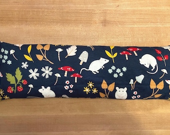 Mouse & Mushroom Flannel Cherry Pit Heating Pad