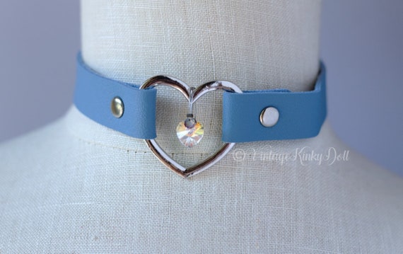 BDSM Play Collar Light Blue Baby Girl Collar Babygirl Collar DDlg play collar Day Collar BDSM Collar Littles Collar