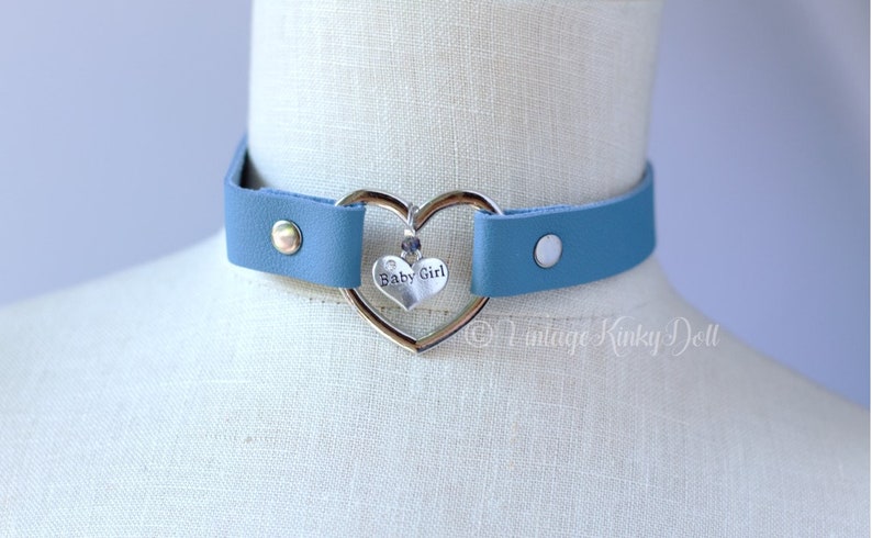 BDSM Play Collar Light Blue Baby Girl Collar Babygirl Collar DDlg play collar Day Collar BDSM Collar Littles Collar