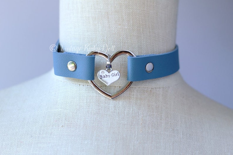 BDSM Play Collar Light Blue Baby Girl Collar Babygirl Collar DDlg play collar Day Collar BDSM Collar Littles Collar