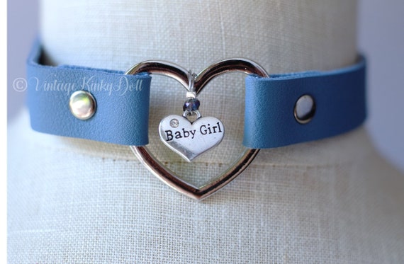 BDSM Play Collar Light Blue Baby Girl Collar Babygirl Collar DDlg play collar Day Collar BDSM Collar Littles Collar