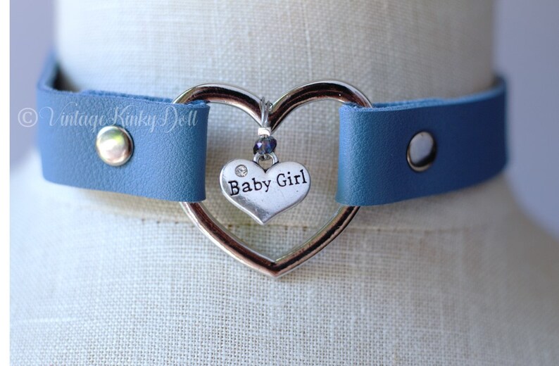 BDSM Play Collar Light Blue Baby Girl Collar Babygirl Collar DDlg play collar Day Collar BDSM Collar Littles Collar