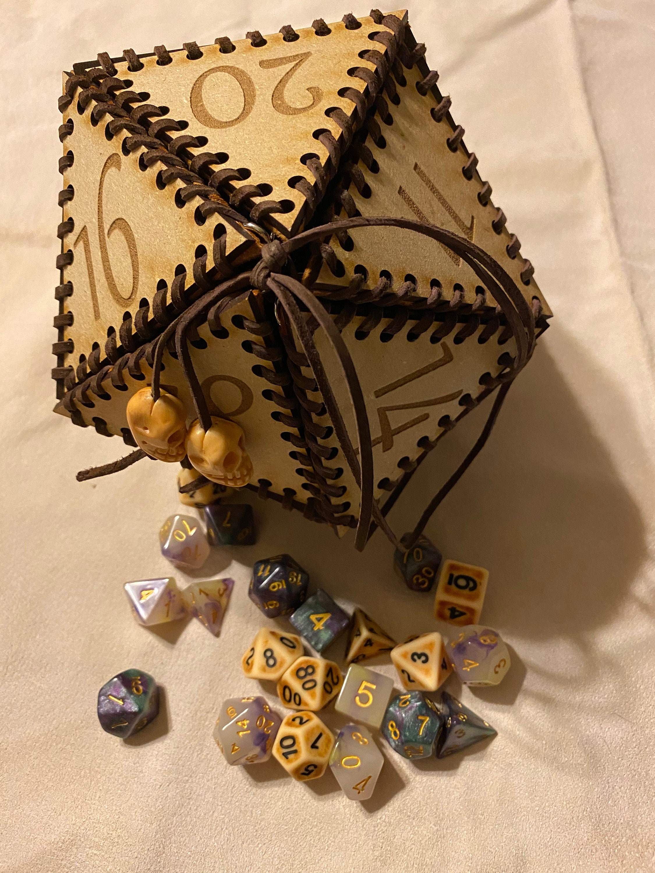 D20 Dice Bag with leather lining Etsy