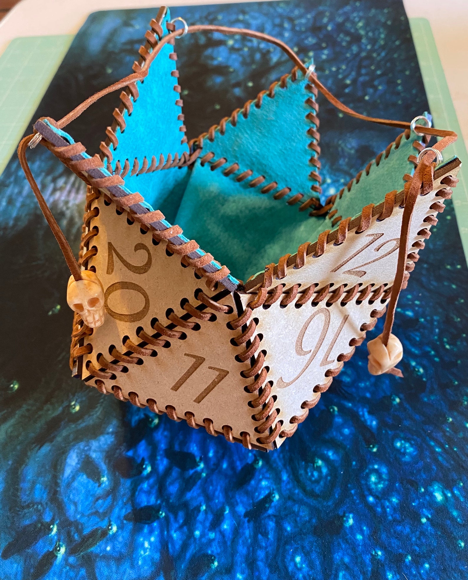 D20 Dice Bag With Leather Lining Etsy