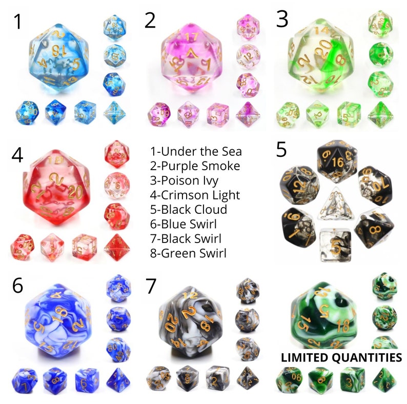 RADIOACTIVE Dice Jail with 7 piece polyhedral dice set