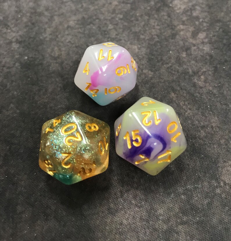 RADIOACTIVE Dice Jail with 7 piece polyhedral dice set
