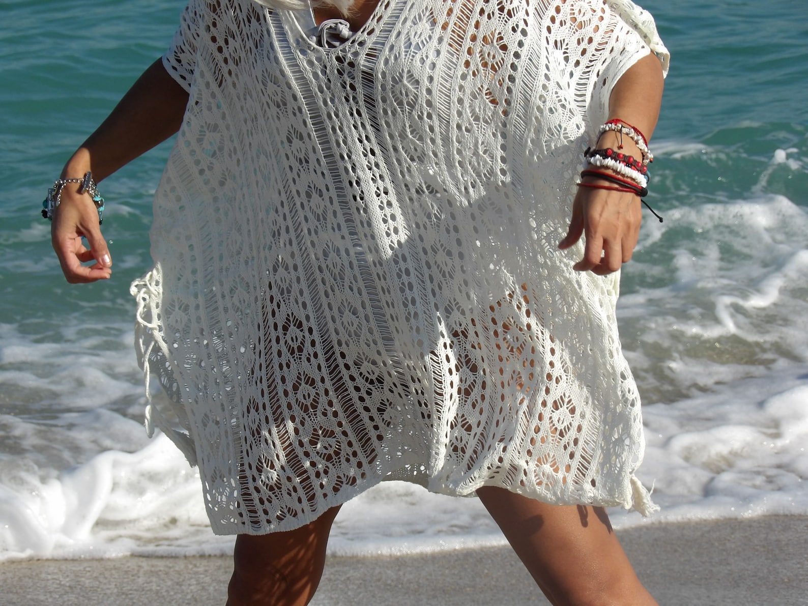 Bathing Suit Cover up Beach Crochet Dress Pure White Etsy